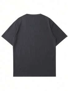 Men's Solid Color Short Sleeve T-Shirt, Comfortable, Breathable, For Summer. - Dark Grey - View 5