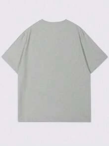 Men's Solid Color Short Sleeve T-Shirt, Comfortable, Breathable, For Summer. - 淺灰色 - 查看 6