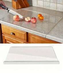 Acrylic Kitchen Cutting Board With Built-In Counter Lip, See-Through Design That Won't Hide Your Countertop, Protects Counters From Spills, Cuts And Heat Damage, Great For Use As A Prep Board, Serving Tray Or Work Surface, Lightweight And Shatter-Resistant, Sturdy Construction For Long-Lasting Use, A Practical And Stylish Addition To Any Kitchen, Christmas, Halloween, Easter, Holiday Season Gift - 1PC - View 7