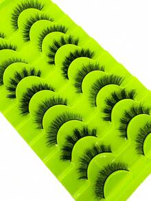 10 Pairs Soft & Fluffy Curly Cat Eye Lashes, 3D Faux Mink False Eyelashes, Natural Handmade Thick Fake Lashes For Makeup - Natural Lashes - View 2