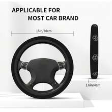 1pc Minimalist Printed Car Steering Wheel Cover, Waterproof, No Inner Ring, Protective Cover For Car Interior, Suitable For All Seasons - A - View 3