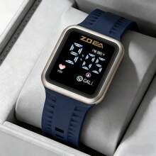 ZOEA Sports Smartwatch With Breathable Perforated Strap + Square Touchscreen + Fitness Style + Daily/Sport Use + Smartwatch - 深藍色 - 查看 6