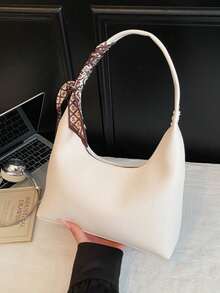 Bufanda de mujer como regalo, bolso de hombro minimalista - Blanco - Ver 3