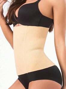 Popular High-Elasticity Court-Style Mesh Waist Cincher Corset Vest With Zipper And Button Closure Vintage Shapewear For Women - 杏色 - 查看 5