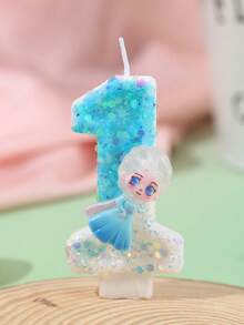 Série de bougies d'anniversaire, faveurs de fête, bougies décoratives pour gâteau d'anniversaire, bougies de célébration d'anniversaire, décorations faites à la main - Glace et neige - Voir 3