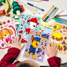 6pcs/Set Paw Patrol Cartoon Stickers, Interactive Parent-Child DIY Puzzle Stickers, Versatile Decorative Stickers, Ideal Gift Choice, Random Styles - Multicolor - View 2