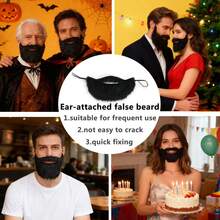 1 Set Fake Mustache Costume, Men's Makeup Facial Accessories, Masquerade Ball, Cosplay Party Prop - Multicolor - View 7