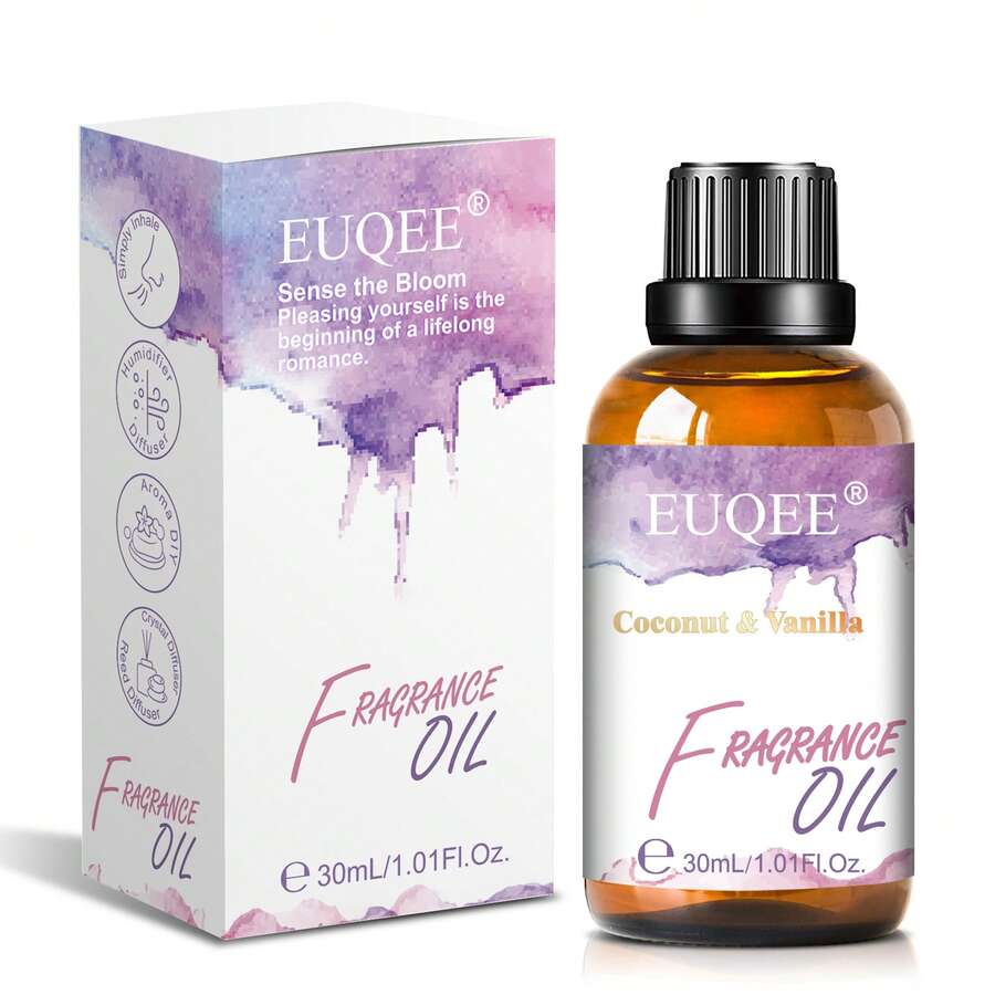 EUQEE 椰子香草香氛精油 1 瓶 30 毫升/1.01 液盎司，优质精油，适用于香薰机、加湿器、DIY 手工艺品、家居香薰护肤、室内喷雾、车载香氛，持久留香，理想礼品 - Coconut& Vanilla - 查看 1