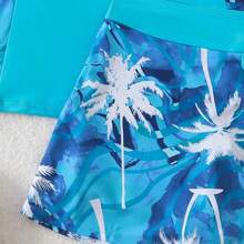 Swim Lushoire Women Beach Vacation Fashion Printed Concealing Flattering Swimsuit Set For Summer - Azul Marino - Ver 7