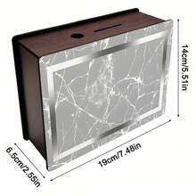 Hộp đựng tiền xu bằng gỗ màu xám giả đá cẩm thạch trang nhã, phụ kiện trang trí bàn ăn hoặc phòng khách. - Nhiều màu - Xem 3