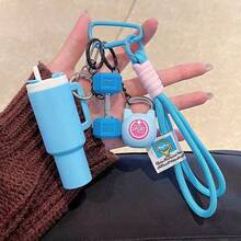 迷你運動水壺啞鈴配重片鑰匙圈掛繩包飾吊飾汽車配件小飾品 - 彩色 - 查看 14