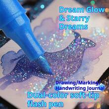 24/12 Colors Double-Ended Glitter Markers, Quick-Drying Adhesive Ink, Fine Tip, Suitable For Scrapbooking, Card Making, Journaling; 24 Colors Double-Headed Painting Markers - Glitter Marker Set, Suitable For Artists And Coloring - A - View 3