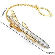 Premium Men's Tie Clip, Gold Airplane Shaped Creative Business Formal Accessory, Elegant Unisex Tie Pin - Ship - View 9