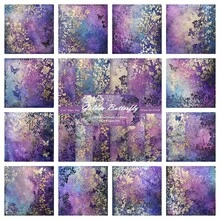 12/24pcs Gold Butterfly & Purple Floral Stickers, 15.2*15.2cm, Acid-Free Woodfree Handmade Paper, DIY Scrapbooking Gift Wrapping Decor, Home Living Room Wall Decor, Butterfly Theme Decorative Paper - Purple Memories - View 15