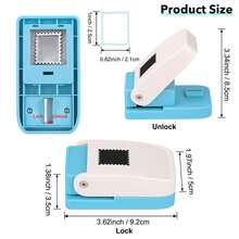 1 cái đục lỗ hình chữ nhật 1 inch x 0.8 inch, dụng cụ đục lỗ cầm tay, thích hợp cho thủ công, làm sổ lưu niệm, nhật ký, làm thiệp. - Một kích cỡ phù hợp cho tất cả - Xem 3