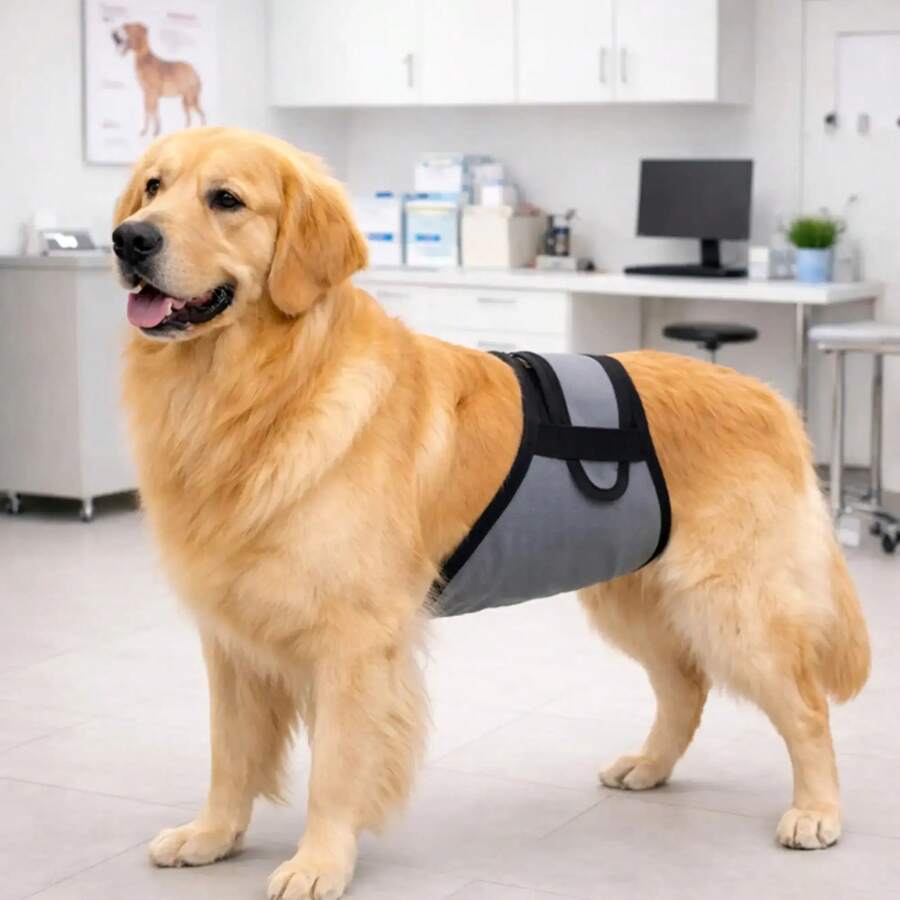 Male Dog Physiological Pants, Home Anti-Mess Sanitary Pants, Outdoor Anti-Harassment Polite Pants, Comfortable Adjustable Dog Diapers - Grey - View 1