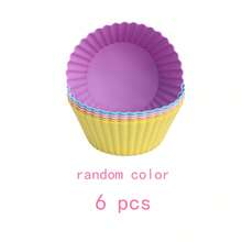 6pcs Silicone Cupcake Liners, Multi-Shape Silicone Baking Cups, Non-Stick Reusable Cupcake Molds For Baking Muffins, Truffles And More - Multicolor - View 15