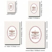 1pc Framed/Unframed Pink Floral Carousel Nursery Canvas Poster Cute Cottagecore Wall Art Print Minimalist Baby Girl Room Decor Chic Scroll Painting For Playroom,Kids Room,Bedroom,Modern Home Decoration - A - View 9