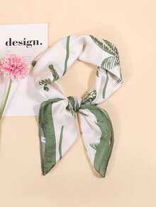 1pc 70cm Printed Scarf/Bandana, Women's Fashion Accessory Suitable For Beach, Vacation And Daily Life, Adding Highlights To Your Outfit - Green - View 2