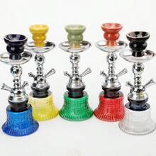 一套经典阿拉伯水烟套装,包括小号烟壶、中号烟壶、金属烟壶、水烟管、水烟钳、水烟碗,经典耐用,无需用电 - 均碼 - 查看 3