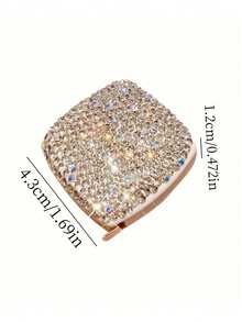 1pc Bling Bling Rhinestone Tape Measure Keychain, Light Luxury Mini Square Tape Measure With Shiny Artificial Diamond Inlaid Portable Keychain Precise Measurement Household Soft Ruler, Portable Mini Measuring Tool For Daily Sewing Crafting, Fashion Key Chain Accessory For Women Girls, Ideal Birthday Gift, Ideal Gift For Sewing Lovers Craftspersons - A - View 7