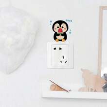 1pc Wall Sticker,Penguin Switch Sticker,Window Sticker,Self-Adhesive , Suitable For Bedroom And Living Room, Bedroom,Glass Decoration And Embellishment - A - View 1