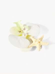Opalesca 4件套优雅个性化甜美海星贝壳仿真兰花海滨度假风发夹，多功能女士发夹，发饰，头部饰品，女士发饰 - 彩色 - 查看 8