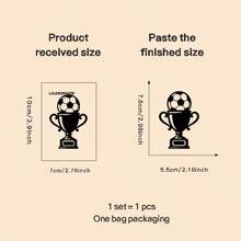 1pc Soccer And Trophy Wall Stickers ,2D Printed Wall Sticker , Suitable As A Gift For Switch Sticker , Creative Self-Adhesive , Suitable For Bedroom And Living Room, Bedroom, Dining Room, Study, Bathroom - A - View 8