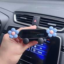 yucen 1PC Floret Car Phone Holder, Exquisite Flower Vent Clip Design, Horizontal & Vertical Air Vent Mount, Auto-Lock & Stable, Universal Car Navigation Bracket, Fashion Car Accessories To Add A Touch Of Exquisiteness - Original Flower - View 12
