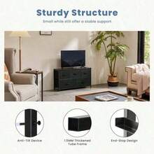 Sweetcrispy 3 Sizes Dresser Bedroom, Storage Drawers, Tall Large Fabric Storage Tower Organizer,Organization And Storage Clothes Organizer , Chest Of Drawers With Metal Frame Wooden Top Nursery, Closet, Living Room, Entryway, White - màu đen - Xem 9