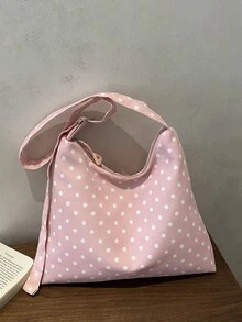 Spring New Arrival Niche Design Casual Women Large Capacity Tote Bag, College Student Shoulder Bag - Pink - View 10