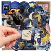 50pcs Space Themed Stickers For Scrapbooking, Diary, Planner, Card, Envelope, Luggage, Skateboard, Phone, Tablet, Toilet, Bathroom - Space - View 4