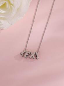 1 pieza Collar con colgante de burbuja 3D con inicial personalizada, joya personalizada con placa con nombre, collar de burbuja redonda con inicial - regalo personalizado para amigos, parejas y familia, collar con nombre diseñado especialmente, joyería para damas - Cadena de caja de plata - Ver 5