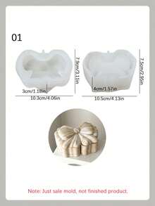 1 Set Bowknot Shaped Silicone Mold, DIY Creative Butterfly Jewelry Box Plaster Mold, Home Decor/Gift Figurine Epoxy Resin Casting Mold, Handcraft Making Mold, Art Decorative Plaster Mold - White - View 14