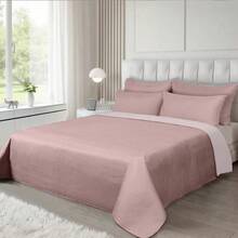Two-Tone Air Conditioning Duvet And Pillowcase Set, Includes 1 Duvet And 1/2 Pillowcases, Made With A Soft And Comfortable Filling Process, Breathable Design To Keep Cool And Comfortable, Easily Integrates Into Any Bedroom Decor - 淺粉紅深粉 - 查看 2