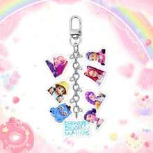 Móc khóa acrylic hình nhóm nhạc nữ K-POP Demon Hunter và nhóm nhạc nam Saka, mặt dây chuyền hình mèo xanh, phụ kiện charm xếp chồng. - Nhiều màu - Xem 4