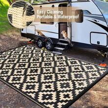 Outdoor Plastic Straw Rug Black Brown Waterproof Outdoor Patio 5X8 6X9 8X10 9X12 Carpet Tropical Leaf Reversible Mat Modern Washable Large Outside For Camping RV Porch Deck Balcony Beach - 多色 - 查看 3