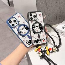 This Disney Mickey Mouse Lanyard Phone Case Is Fully Covered In TPU Material, Features Strong Magnetic Closure, Is Shockproof And Lightweight, And Is Compatible With IPhone17/16/11/13/15/15 Plus/15 Pro/15 Pro Max/12/14 Pro Max/11 Pro Max/12 Pro/12 Pro Max/13. This Phone Case Is A Popular Birthday Gift Or Business Gift Choice; It Is Durable, Stain- And Fingerprint Resistant, And Suitable For Both Men And Women. The Set Also Includes A Mickey Mouse Phone Case And A Mickey Mouse Plush Bracelet, Making It A Perfect Gift For Friends And Family. This Stylish Phone Case Is Fun, Lightweight, And Durable. IPhone17 Pro Max Phone Case, Minnie Mouse Phone Case. - Màu xanh lam - Xem 8