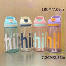 1個 450ML 便攜式水瓶 健身運動飲水瓶 戶外露營登山登山運動搖搖杯 時尚水瓶，防漏，手持，戶外便攜，趣味新風格，密封彈蓋，吸管杯，運動水瓶 - 多色的 - 查看 3