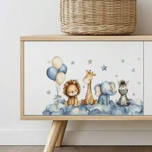 2pcs Creative Wall Sticker, Cartoon Cute Animal Stars Cloud Pattern Self-Adhesive Wall Stickers, Bedroom Entryway Living Room Porch Home Decoration Wall Stickers, Removable Stickers, Wall Decor Decals - A - View 7