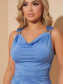 Women Blouses & Shirts - Baby Blue - View 5