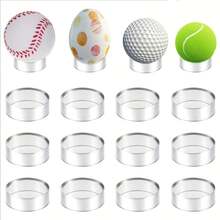 1/3/6/12pcs Clear Round Ball Display Stand, Transparent Baseball Box, Golf Ball Box, Small Baseball Acrylic Display Rack With Round Acrylic Plastic Display Stand, For Decorating Egg Crystal Ball, Golf Ball, Baseball, Softball, Tennis Ball, Ball Collections, 3 Different Sizes Provided - Transparent Circle - View 2