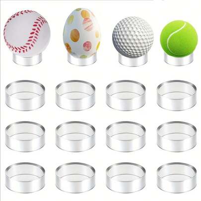 1/3/6/12pcs Clear Round Ball Display Stand, Transparent Baseball Box, Golf Ball Box, Small Baseball Acrylic Display Rack With Round Acrylic Plastic Display Stand, For Decorating Egg Crystal Ball, Golf Ball, Baseball, Softball, Tennis Ball, Ball Collections, 3 Different Sizes Provided