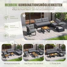 Multi-Purpose Garden Furniture Set With 3-Position Adjustable Backrest And Reclining Function, Thick Comfort Cushions, Storage Space And Weatherproof Polyester Cover – For Patio, Balcony And Garden. Dark Grey. - 灰色的 - 查看 3