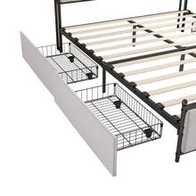 Superaly Upholstered Bed 180 X 200 Cm, Modern Double Bed With Storage, 4 Large Drawers, Headboard, Slatted Frame, Storage Bed Frame, Youth Bed, Velvet, Beige - 米色 - 查看 10