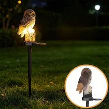 1pc Solar Powered Owl LED Light, Resin Garden Decor, Suitable For Outdoor Camping Decoration, Can Scare Away Birds - Owl - View 12