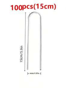 50/30/10pcs U-Shaped Garden Nails, Heavy-Duty Fence Posts, Lawn Pegs, Galvanized Landscape Spikes, For Securing Lawn Edging And Ground - Multicolor - View 17