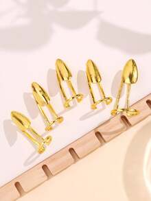 5pcs/Set Personalized Punk Five-Finger Nail Rings, Mysterious Artistic Niche Unisex Jewelry For Women And Men, Suitable For Party, Banquet, Vacation Wear, Gift (May Not Fit Everyone's Bone Structure) - Multicolor - View 12