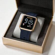 ZOEA Sports Smartwatch With Breathable Perforated Strap + Square Touchscreen + Fitness Style + Daily/Sport Use + Smartwatch - Biru - View 3