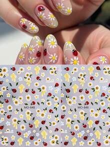 Pegatinas de uñas con diseño de abeja, calcomanías de uñas francesas con degradado amarillo, decoración linda y kawaii para primavera y verano, resistente al agua y de larga duración, fácil de aplicar, opcionales MO-849/MO-848, artículo esencial para manualidades de arte de uñas, perfecto para estudiantes y adolescentes - Multicolor - Ver 16